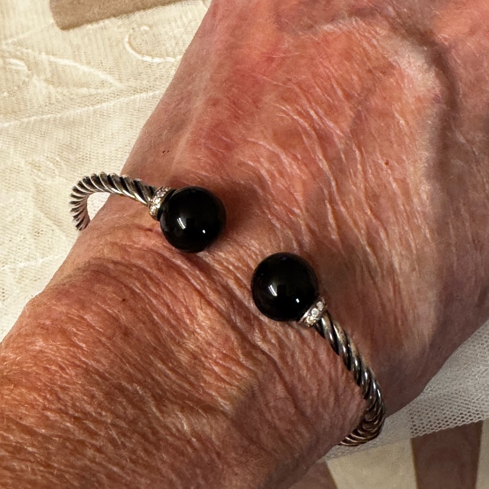 David Yurman Solari Cablespira Black Onyx and Diamond Bracelet.